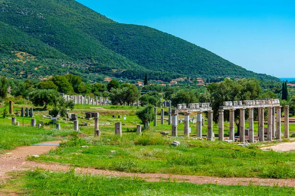 Historisk Marknad För Arkeologiska Platsen För Antika Messini Grekland — Stockfoto