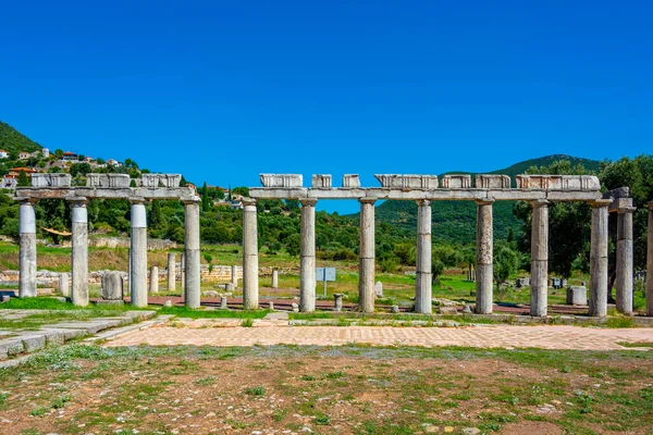Historyczny Rynek Stanowiska Archeologicznego Starożytnego Messiniego Grecji — Zdjęcie stockowe