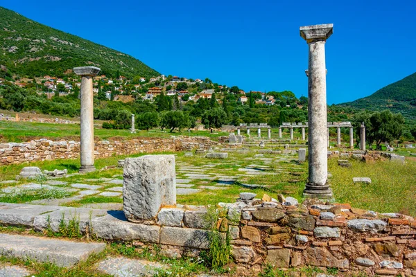 stock image Historical market of Archaeological Site of Ancient Messini in Greece.