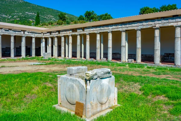 Antico Stadio Del Sito Archeologico Dell Antico Messini Grecia — Foto Stock