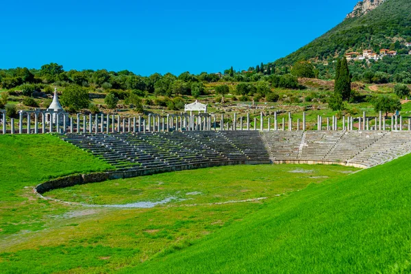 Forntida Stadion Arkeologiska Platsen För Antika Messini Grekland — Stockfoto