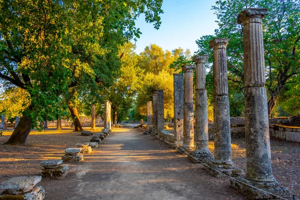 Sunset View Archaeological Site Olympia Greece — Stock Photo, Image