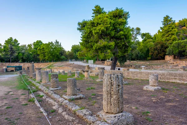 Vista Del Atardecer Gymansium Sitio Arqueológico Olympia Grecia — Foto de Stock