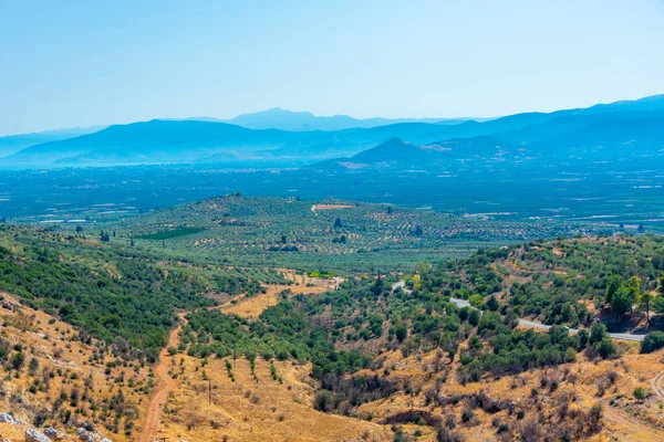 Zemědělská Krajina Regionu Arcadia Poloostrově Peloponés Řecku — Stock fotografie