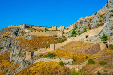 Yunanistan 'daki Akrokorinth kalesinin manzarası.