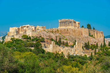 Yunanistan 'ın başkenti Atina' da Akropolis manzarası.