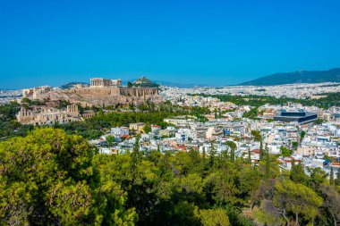 Yunanistan 'ın başkenti Atina' da Akropolis manzarası.