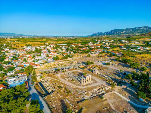 Vista Aérea Del Antiguo Sitio Arqueológico Corinto Grecia —  Fotos de Stock