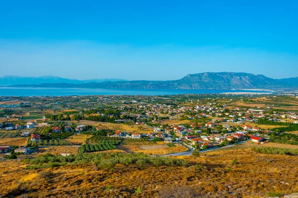 Vista Panorámica Ciudad Corinto Golfo Corinto Grecia — Foto de Stock