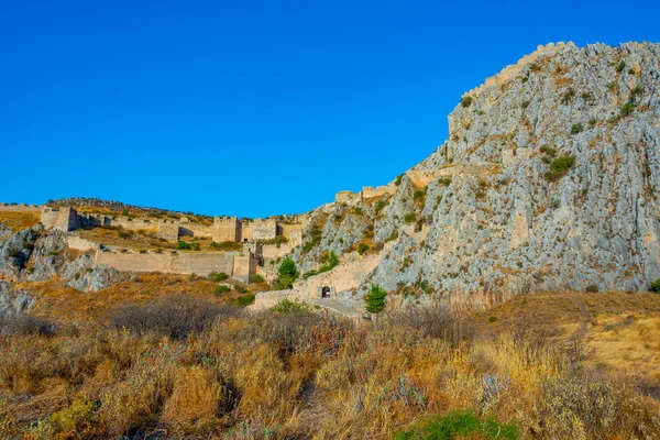 Άποψη Του Κάστρου Ακροκόρινθος Στην Ελλάδα — Φωτογραφία Αρχείου
