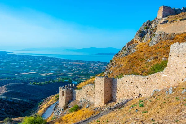 stock image View of Acrocorinth castle in Greece.