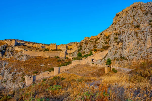 Άποψη Του Κάστρου Ακροκόρινθος Στην Ελλάδα — Φωτογραφία Αρχείου