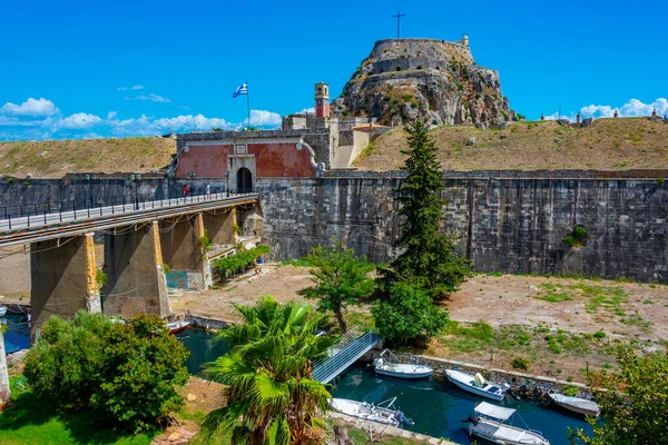 stock image View of the Palaio Frourio at Greek island Corfu.