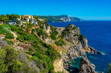 Paleokastritsa Manastırı Yunan adası Korfu 'da.