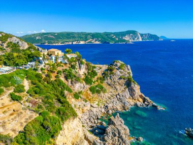 Paleokastritsa Manastırı Yunan adası Korfu 'da.