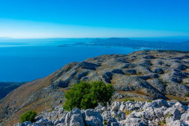 Kerkyra, Yunanistan 'ın Korfu kentindeki Pantokrator Dağı' ndan izlendi.