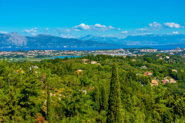 Landscape view of Greek town Kerkyra.