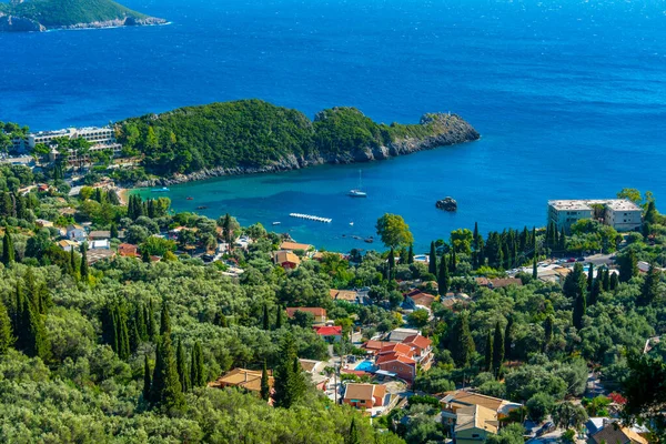 Panorama View Coastline Paleokastritsa Greek Island Corfu — Stock Photo, Image