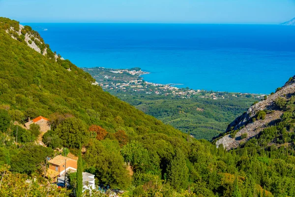 Panorama Uitzicht Kustlijn Van Roda Het Griekse Eiland Corfu — Stockfoto
