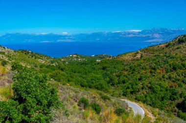 Yunan adası Korfu manzarası.