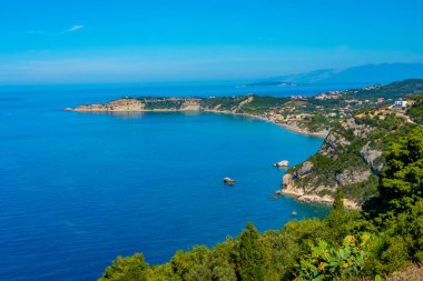 Yunanistan 'ın Korfu kentinde Kefali Burnu manzarası.