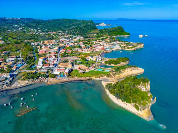 stock image Panorama of the Canal d'amour at Greek town Sidari.