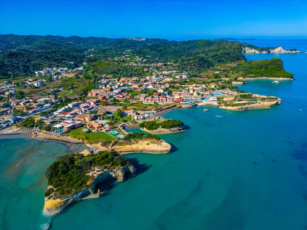 stock image Panorama of the Canal d'amour at Greek town Sidari.