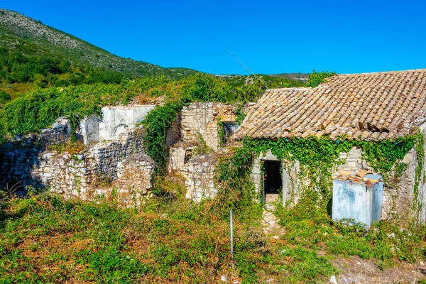 Old Houses Greek Village Old Perithia Island Corfu Royalty Free Stock Images