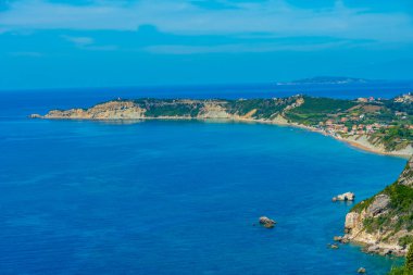 Yunanistan 'ın Korfu kentinde Kefali Burnu manzarası.