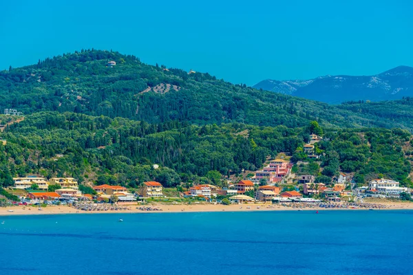 Panorama View Agios Georgios Beach Greek Island Corfu — Stock Photo, Image