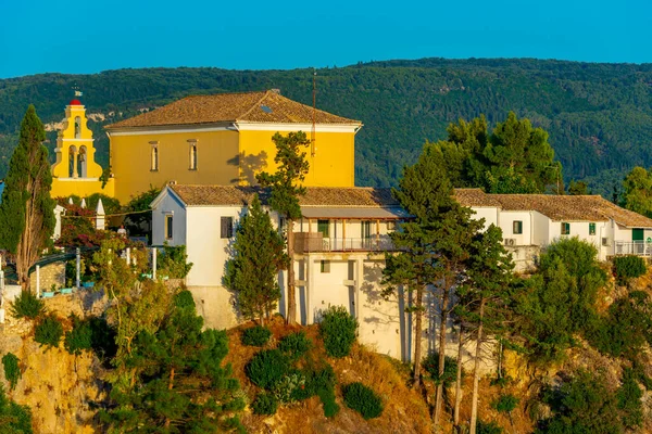 Monastero Paleokastritsa Sull Isola Greca Corfù — Foto Stock