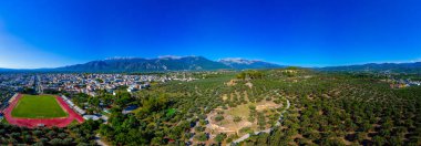 Yunan kenti Sparta 'nın Panorama manzarası.