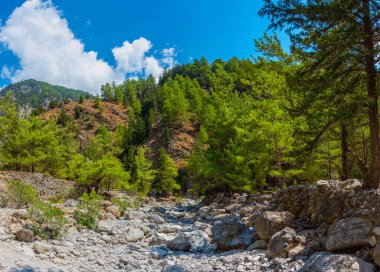Yunan adası Girit 'te Samarya geçidi.