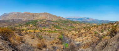 Yunan adası Girit 'in Hilly kırsalı.