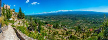 Yunanistan 'daki Mystras arkeoloji sahasına bakış.