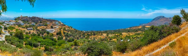 Journée Ensoleillée Dans Village Montagne Sur Île Grecque Crète — Photo