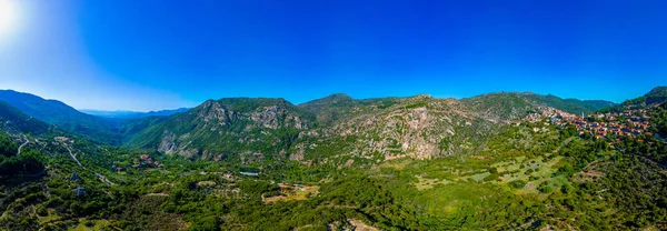 stock image Panorama view of Lousios gorge in Greece.