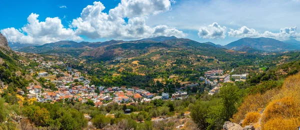 Вид Воздуха Греческую Деревню Спили Острове Крит — стоковое фото