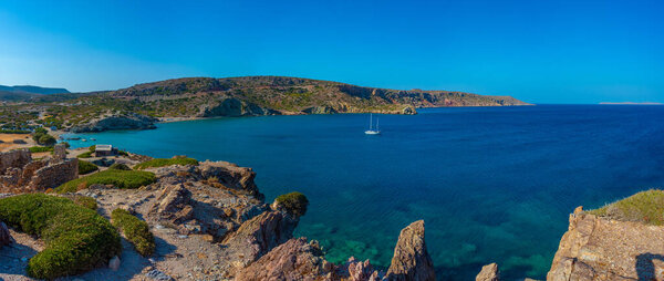 Rocky landscape of Greek island Crete.