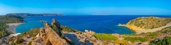 Sunset over Vai beach at Crete, Greece.