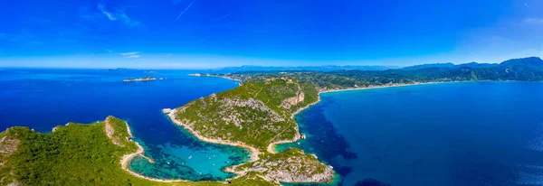Panorama Praia Porto Timoni Ilha Grega Corfu — Fotografia de Stock