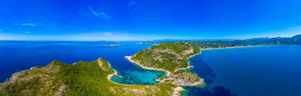 Panorama Pláže Porto Timoni Řeckém Ostrově Korfu — Stock fotografie