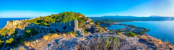 Ruínas Antiga Fortaleza Navarino Ilha Peloponeso Grécia — Fotografia de Stock