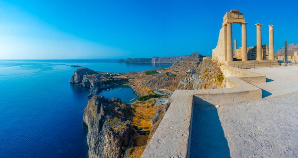 Вид Ліндо Акрополь Грецький Острів Родос — стокове фото