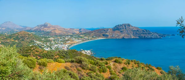 Vista Panoramica Della Città Greca Plakias Sull Isola Creta — Foto Stock