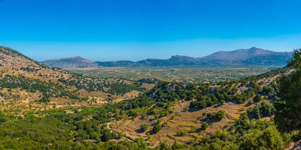 Vista Panorâmica Planalto Lasithi Ilha Grega Creta — Fotografia de Stock