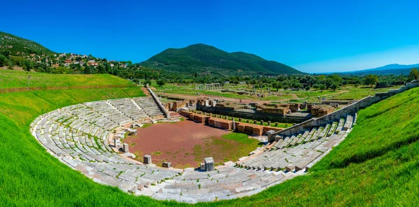 Αρχαίο Θέατρο Του Αρχαιολογικού Χώρου Της Αρχαίας Μεσσήνης Στην Ελλάδα — Φωτογραφία Αρχείου