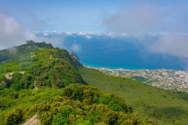 Ischia, İtalya 'nın tarım manzarası.