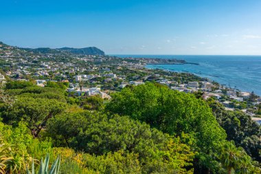 İtalyan şehri manzarası Ischia Adası 'ndaki Forio.