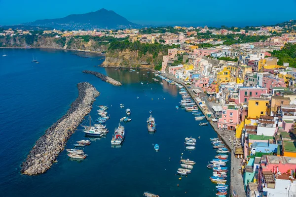 Вид Повітря Маріна Коррікелла Італійському Острові Прочіда — стокове фото